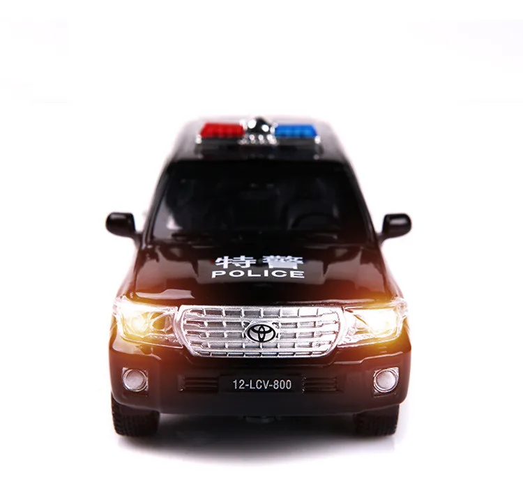 1:32 Toyota специальная модель из сплава полиции, имитация литого металла звук и свет игрушка с инерционным механизмом модель автомобиля SUV