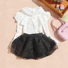 Школьные блузки для девочек; коллекция года; осенние шифоновые Детские рубашки для девочек; блузка; детская одежда; белая одежда для маленьких девочек; От 2 до 16 лет