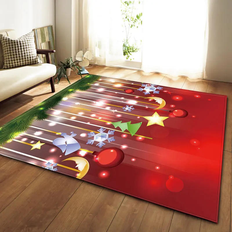 Рождественские декоративные коврики 3D Санта Клаус ковры для детской комнаты игровой коврик фланелевый пены памяти ковер для гостиной - Цвет: No-4
