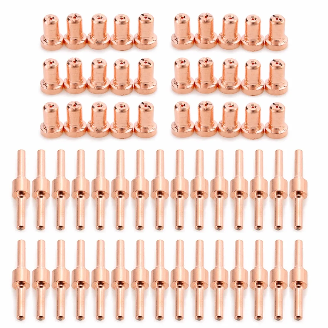 New 60pcs Extended Long Tip Electrode & Plasma Cutter Nozzles Consumable Kits For PT31 LG40 40A Plasma Cutting Torch Fittings