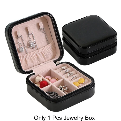 Дорожная коробка для упаковки ювелирных изделий, шкатулка, органайзер для косметики, кольца, серьги, чехол, ожерелье, лак для ногтей, контейнер для красоты, аксессуары - Цвет: Black A