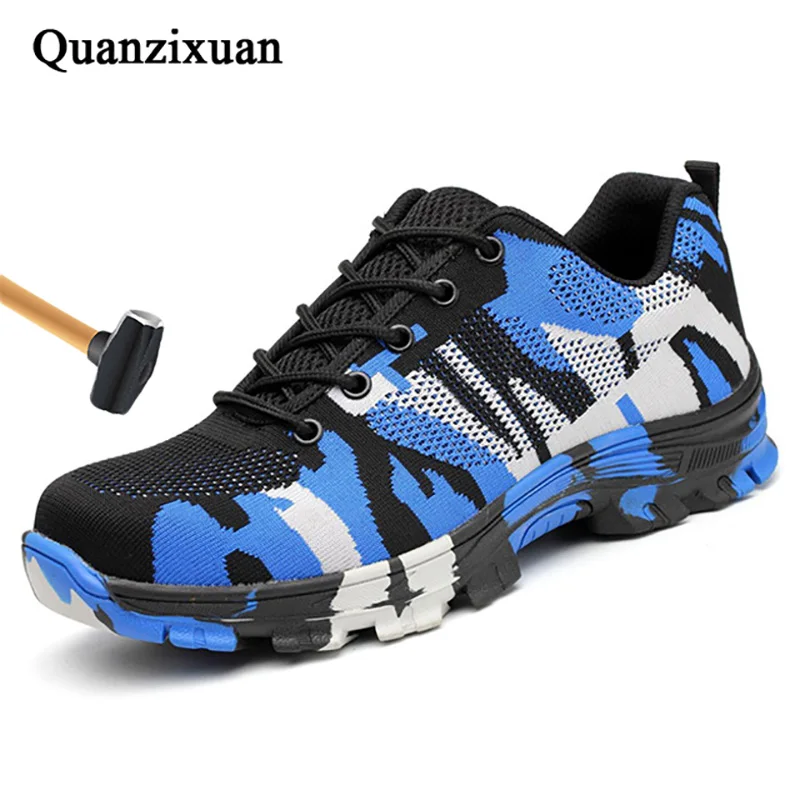

Men's Work Safety Steel Toe Shoes Male Military Army Boots Breathable Anti-Puncture Indestructible Shoes Camouflage Work Boots