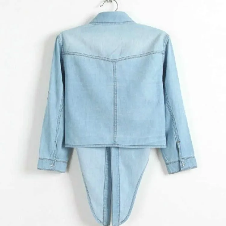 Greatest  2019 New Women Jeans Coat Feminine Jackets Women Jacket 3 / 4 Sleeve Female Autumn Coat Denim Jacke