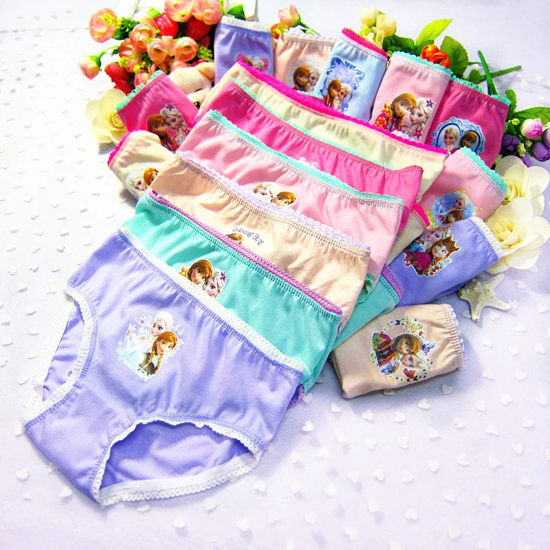 

12pcs/Set Underwear 2-12T Anna Elsa Girls Fashion Cartoon Panties Underwear Cute Soft Cotton Girls Briefs Lovely Underpants