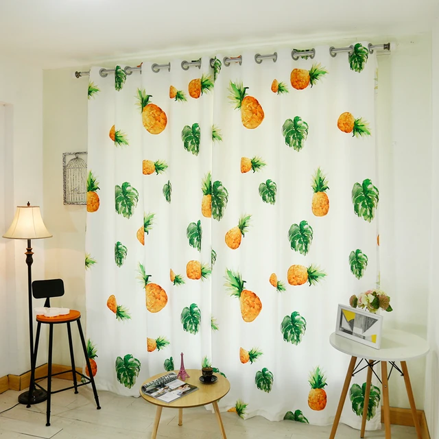 3D Verduisterende Gordijnen Cartoon Fruit Ananas Watermeloen Patroon ... 3D Verduisterende Gordijnen Cartoon Fruit Ananas Watermeloen Patroon ...