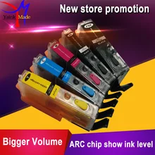 5PK For Canon Refill ink cartridge PGI550 CLI551 with edible & ARC chip ABS material shell