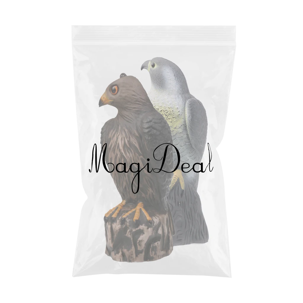 MagiDeal 2 Pieces / Set Large Realistic Eagle Hawk Hunting Decoy Pest Control Bird Pigeon Scarer Outdoor Garden Decorative  