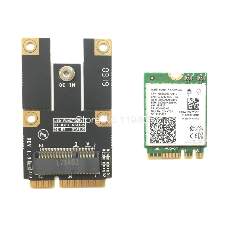 Новинка адаптер NGFF M.2 Key A Wifi Bluetooth для мини телефона Intel 7260 7265 8260 8265 9260 9560 AX200|Сетевые