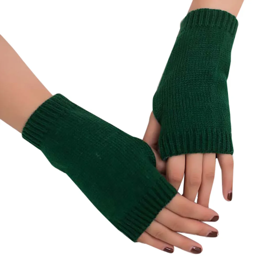 Модные женские туфли для девочек трикотажные Arm теплые, без пальцев Зимние перчатки мягкие теплые удобные варежки guantes tacticos# yl - Цвет: Army Green