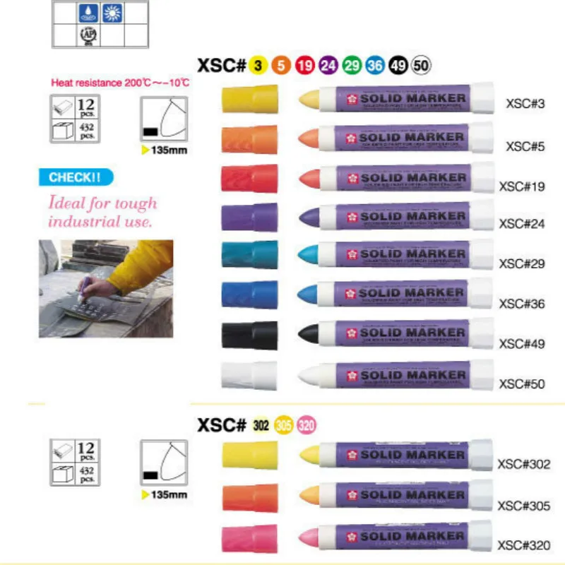 

Japanes SAKURA Metal Paint Pen Tire Pen, Waterproof, Non-fading, High Temperature Resistant Industrial Use, can use in water