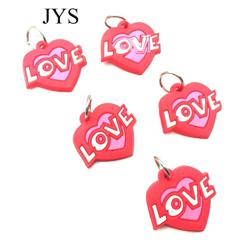 

HOT SALE 20*24MM 12 PCS/LOT RUBBER CHARMS LOVE CHARMS PENDANT FOR JEWELRY FINDING MAKING NECKLACE BRACELET