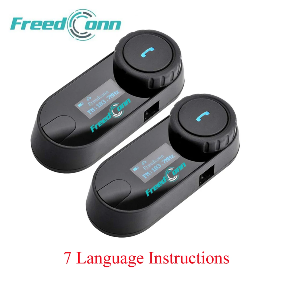 FreedConn 2 шт. обновленный TCOM-SC BT Bluetooth мотоциклетный шлем домофон гарнитура с ЖК-экраном+ FM радио