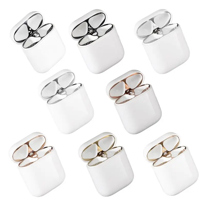 

Metal Dust-proof Sticker Earphone Protection Ultra-Thin Dust Guard Cover For Apple AirPods 1 Wireless Charge Version Charging Bo