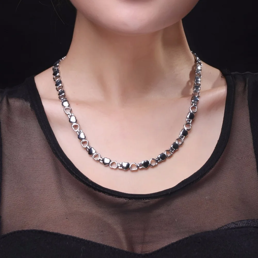 2016 New Hot Sell 29 Germanium Titanium Steel Heart Energy Therapy Necklace Power Gift For