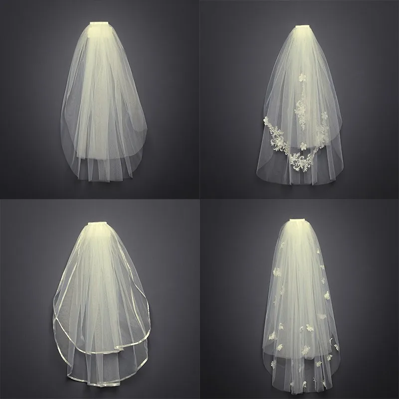 

18 Variety Bride Tulle Lace Veil Headdress Marry Cathedral Wedding Dress DIY White Mesh Sequin Fabric Shooting Beach Accessories