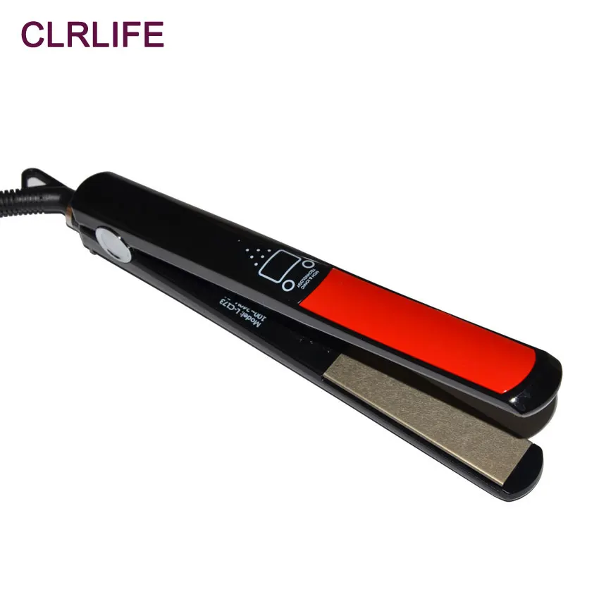 Clrlife Lcd Display Titanium Plates Flat Iron Hair Straightening
