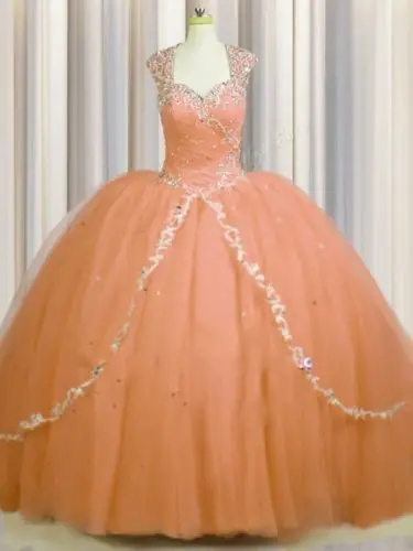 ANGELSBRIDEP бальное платье Vestido De Quinceanera платье блестящие бусины Тюль Длина до пола сладкий 16 платье Дебютант винтажные платья