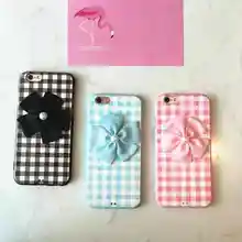 2016 Hot Fashion Grid Line Bowknot mobile phone cases For iPhone 6 6Plus 6s 6sPlus Elegant