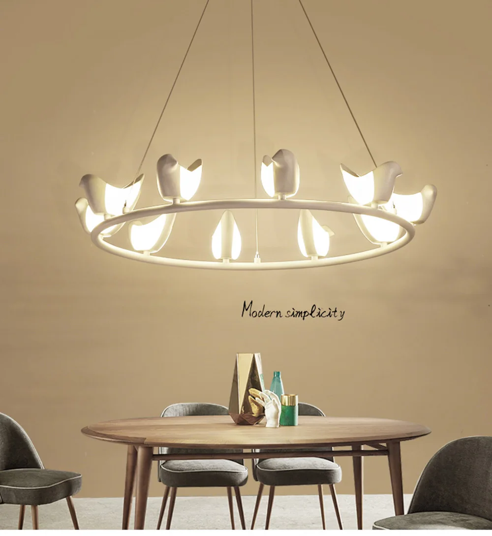 

LED Modern Home Lighting Suspension Luminaire 110-220v Bird Chandelier Lighting Design 36W Iron Country Style Lighting Light
