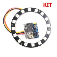 ESP8266 ESP-01S WS2812 RGB светодиодный кольцевой контроллер 24 бит WS2812 5050 RGB светодиодный интегрированный драйвер для arduino комплект Рождественский подарок