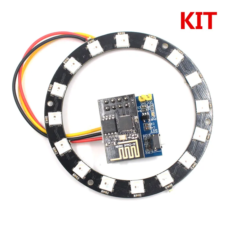 Светодиодный кольцевой контроллер ESP8266 24 бит WS2812 5050 светодиодные Встроенные