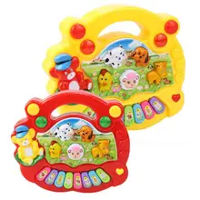 Игрушечные музыкальные инструменты для детей Животное пианино, воспроизводящее звуки животных с фермы музыкальная игрушка с пятью животными кнопка дети обучающий инструмент