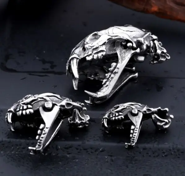 Regalrock, Модный 3D череп динозавра, саблезубый Кот, мамонт, тигр, La Brea, Смоляные ямы, смайлик, ожерелье