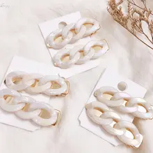 AOMU 1 шт., Корейская, японская, уксусная кислота, акриловая цепочка, заколки для волос, аксессуары для волос для женщин, металлический, золотой цвет, заколка для волос, модное ювелирное изделие