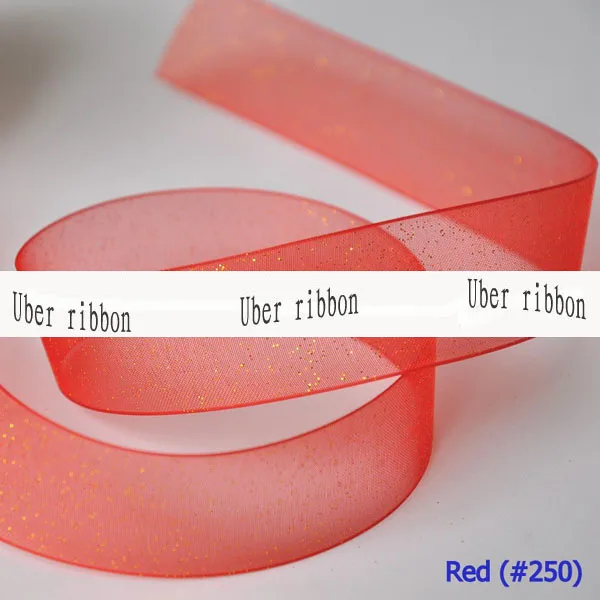 

[IuBuFiGo] 2" (50mm) Gold Spray Glitter Print Organza Ribbon Sheer Metallic Ribbons 100yard/lot Free shipping