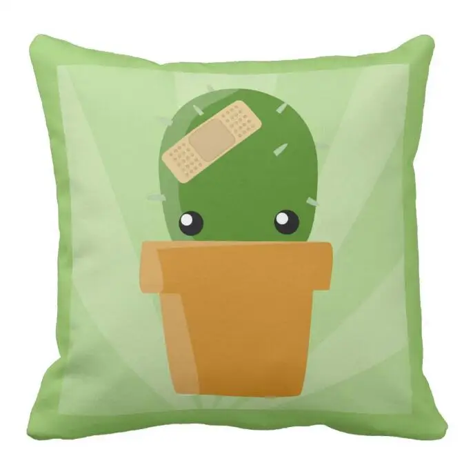 

Funny Cactus Cushion Cover Cute Cactus Throw Pillow Case Kids Room Decor Gift Sofa Cases Green Tropical Plant Garden Two Sides