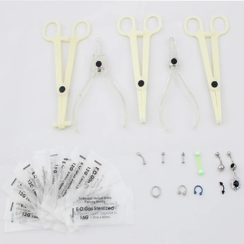 Body Piercing Kit Tools Pliers Piercing Supplies Belly button Ring bio