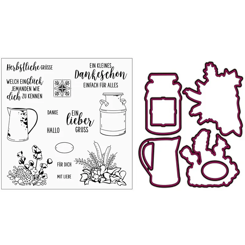

German Watering pot Exquisite transparent silicone rubber stamps/handmade Christmas album for children decorative production