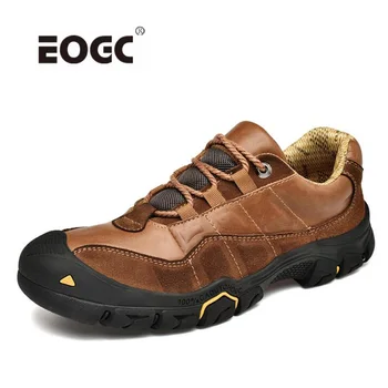 

Retro Style Spring Autumn Men Ankle Boots Lace Up Genuine Leather Men Shoes Super Quality Non-Slip Outdoor Shoes Men