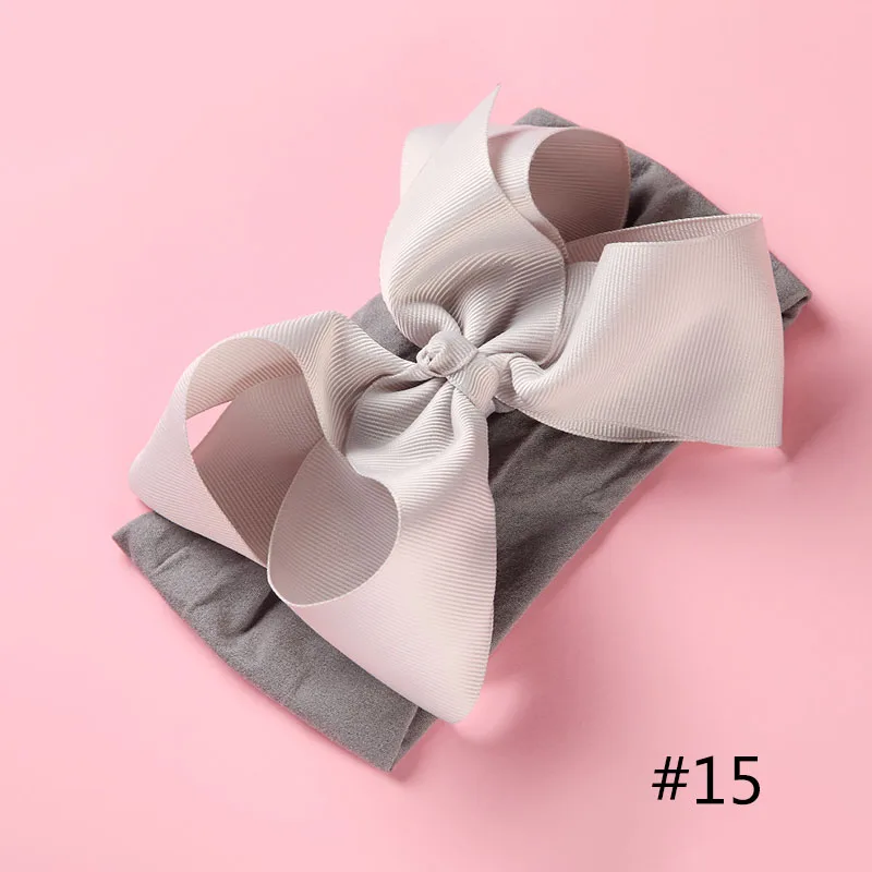 No.15 1 шт., нейлоновые оголовья с бантами для девочек, г. Модные нейлоновые повязки на голову для маленьких девочек - Цвет: No.15
