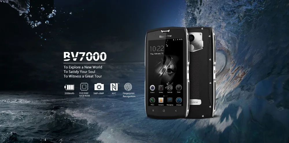 Blackview BV7000 мобильный телефон IP68 Водонепроницаемый MTK6737 четырехъядерный 5," 2G+ 16G отпечатков пальцев gps+ ГЛОНАСС пылезащитный nfc 8MP смартфон