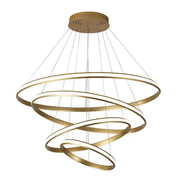 

Living Room dining room Modern LED Pendant Lights lighting kitchen hotel villa home gold ring LED Pendant Lamp fixture 110V 220V