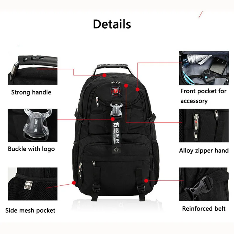 Crossten швейцарские многофункциональные дорожные сумки для ноутбука Macbook Рюкзак 1" Школьный водонепроницаемый походная дорожная сумка