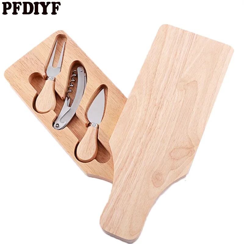 

4pcs/set Kitchen Cheese Knife Set Stainless Steel Cheese Knife Wood Handle Butter Cutter Cheese Tool Set Baking Supplies