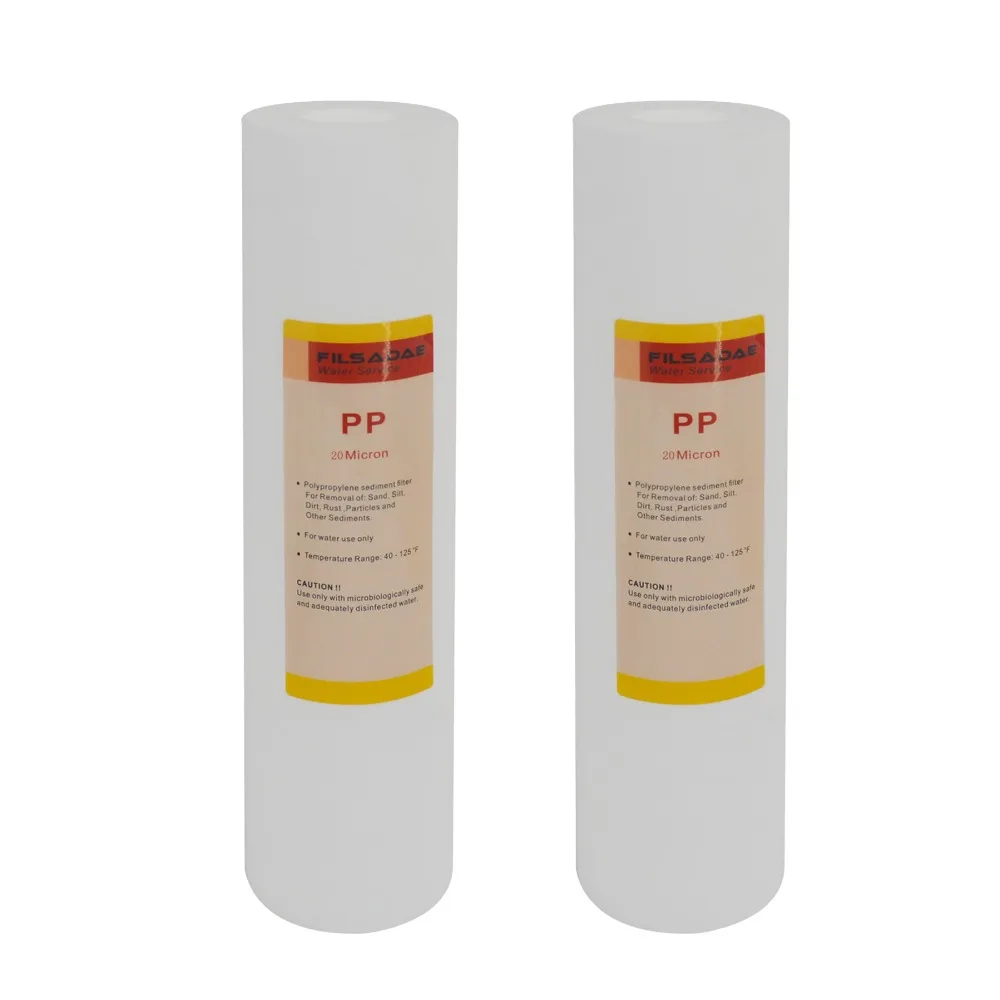 

Replacement Water Filters 10" x 2.5" PP Sediment Filter Cartridge 20 Micron - 2 PACK