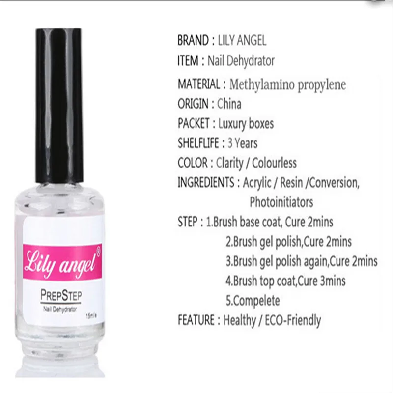 Lily angel Nail Prep дегидрат 15 мл Праймер для покрытия грунтовка гель балансировка обезвоживание масло решение кожи nagels spulletjes дизайн ногтей