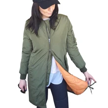Winter Fashion long jackets and coats 2017 female Padded coat casual long Army Green bomber jacket jaqueta feminina plus size