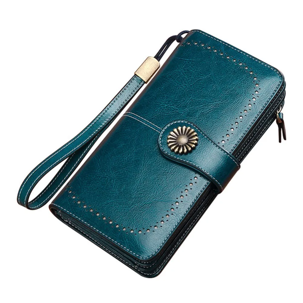 

High Quality Multi Card Slots PU Leather Wallet Purse Wrist Straps Sunflower Wallet