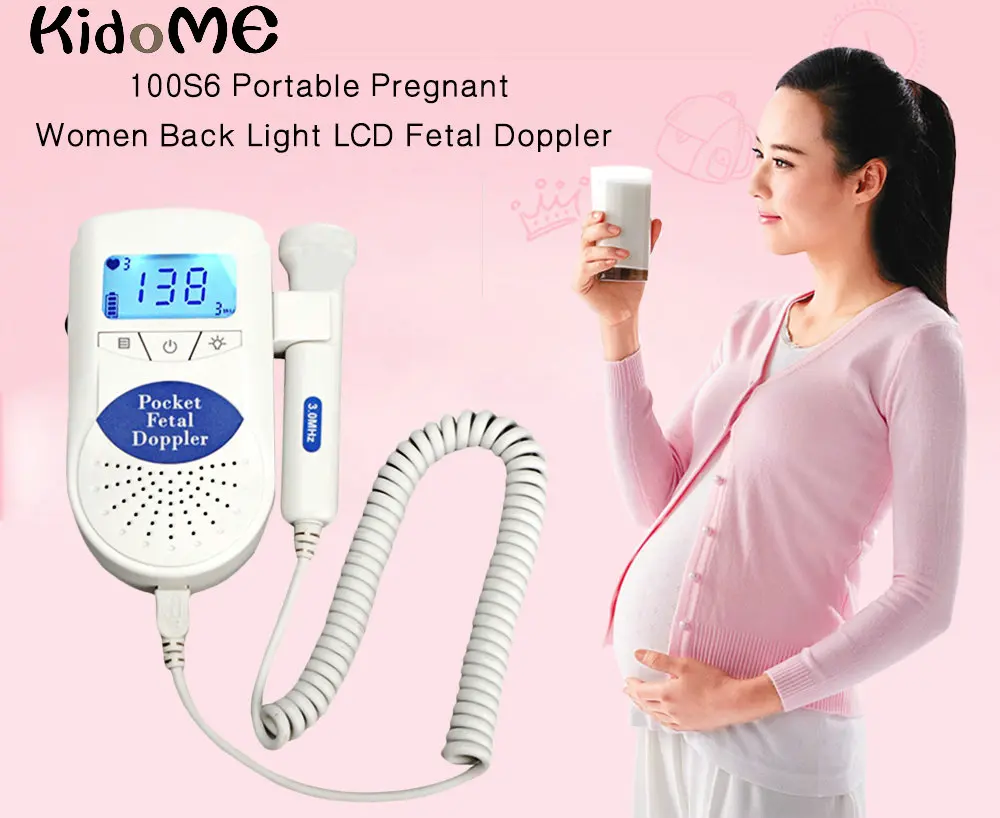 100S6 детектор фетальный портативный для беременных женщин легкий термометр ЖК-дисплей Карманный Детский монитор сердечного ритма