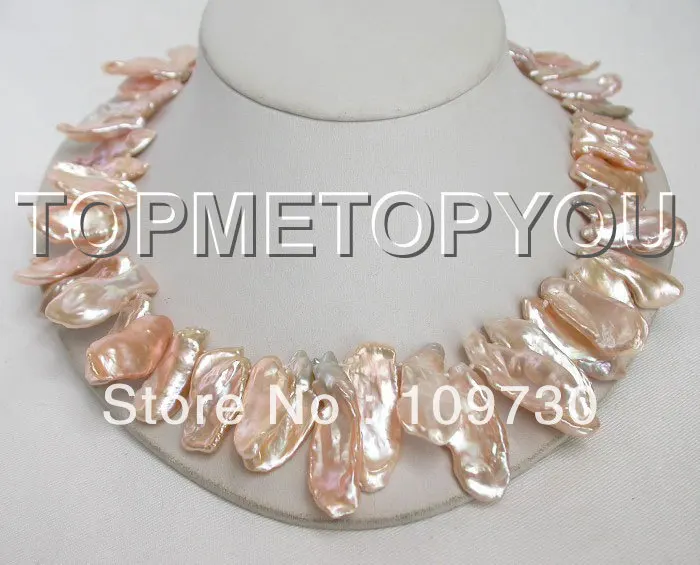 

Jewelry 00954 RARE! HUGE Baroque pink Reborn Keshi pearls necklace