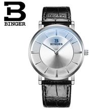 Binger Men Leather Strap Minimalist Creative Classic Luxury Brand Casual wristwatches relogio Waterproof Quartz Wrist watch