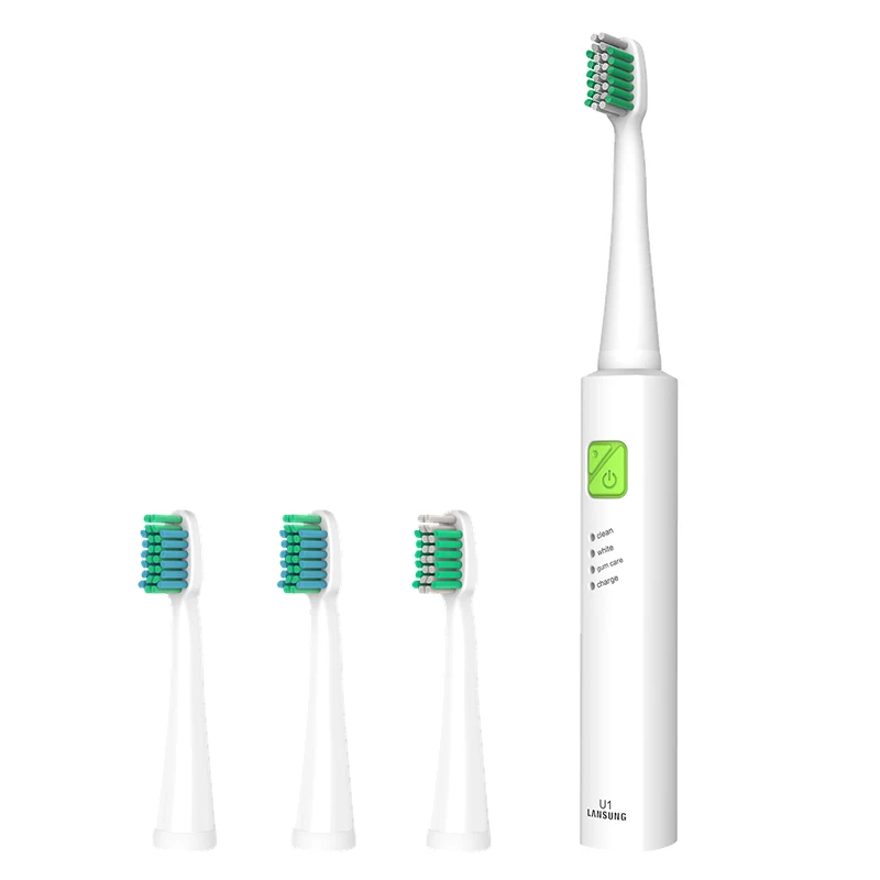 Lansung U1 электрическая зубная щетка с 4 головками ультразвуковая зубная Электронная зубная щетка es USB зарядка перезаряжаемая щетка с таймером