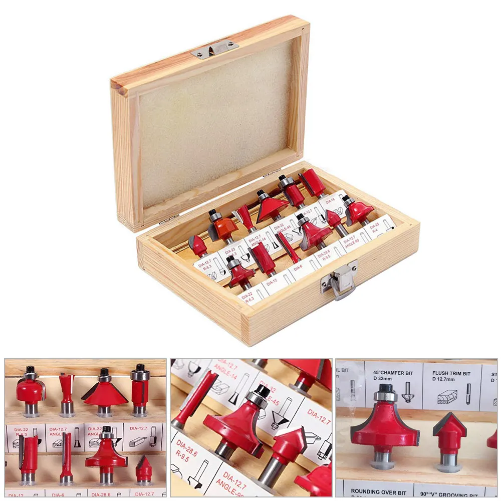 

Best Super PDR 12Pcs/Set Woodworking Milling Cutter Set Coated Router Bit Set Hand Too Kits Cutter Milling Cutter Tools For Wood