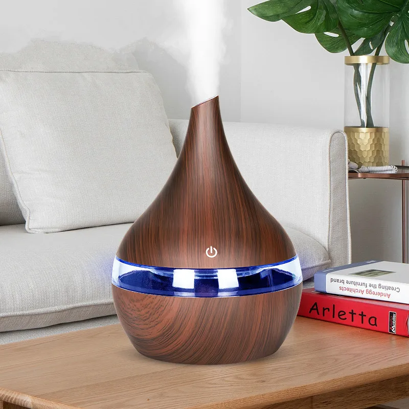 300ml USB Electric Ultrasonic Air Humidifier Aroma Diffuser Essential Oil Aromatherapy Wood grain Cool Mist Maker For Home | Бытовая