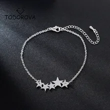 Todorova модные Пять браслеты со звездами для женщин нежные пятиугольные Pulseira Feminina Lover's обручальные ювелирные изделия Femme Bijoux подарок