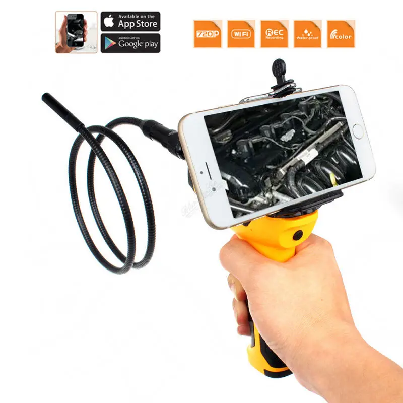 

720P HD Wifi 9mm Diameter Endoscope Snake Camera Car Inspection Tool Drain Cam Free shipping